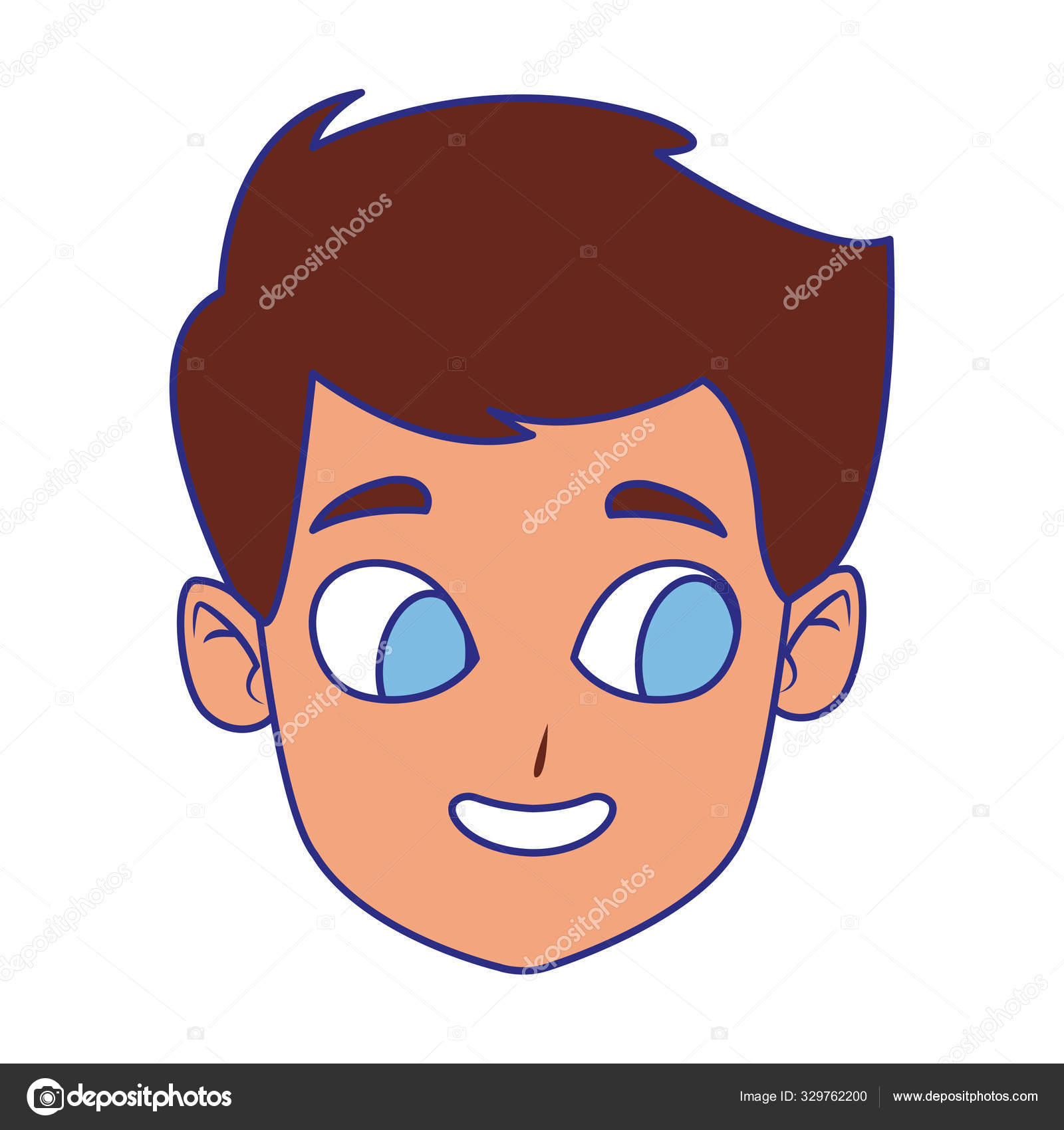 Cartoon boy with blue eyes, colorful design Stock Vector by ©jemastock  329762200, image size:1600x1700