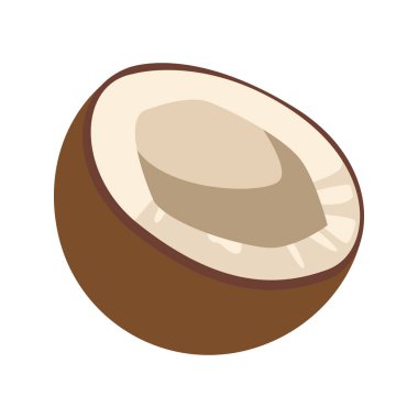 Yarı hindistan cevizi simgesi, düz dizayn