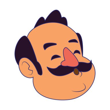 İzole adam kafası vektör tasarımı