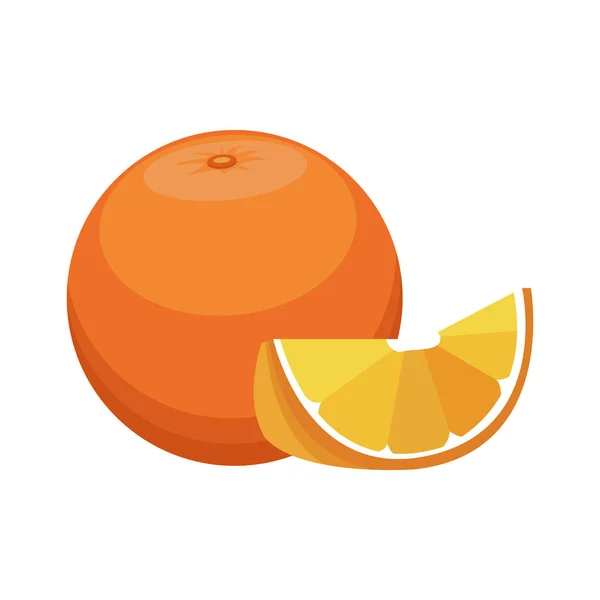 Ikona pomarańczowych owoców, kolorowy wzór — Wektor stockowy