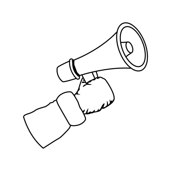 Santa claus hand holding a megaphone — Stock Vector
