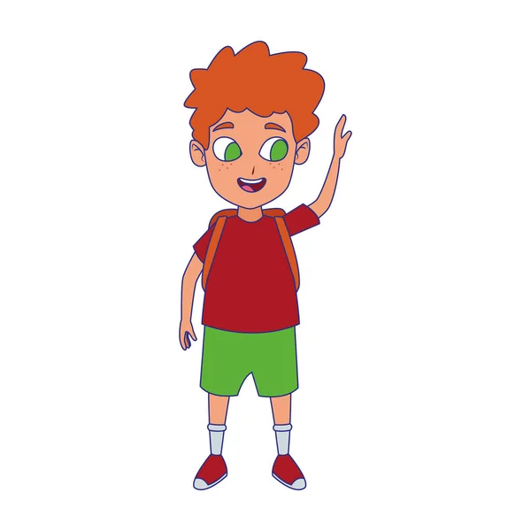 Cartoon glücklicher Junge mit grünen Shorts — Stockvektor
