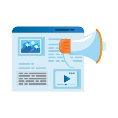 şablon web sayfası penceresi megafonla