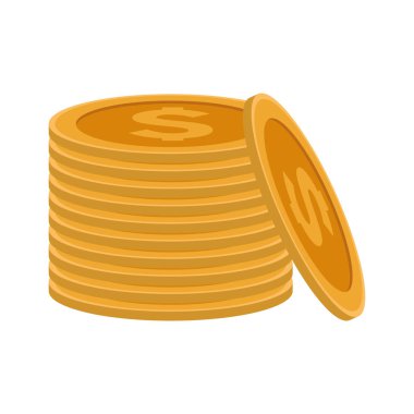 Bozuk para yığını simgesi, düz tasarım