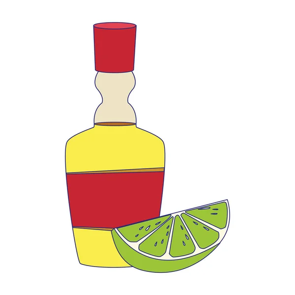 Conception isolée de vecteur de bouteille de tequila — Image vectorielle