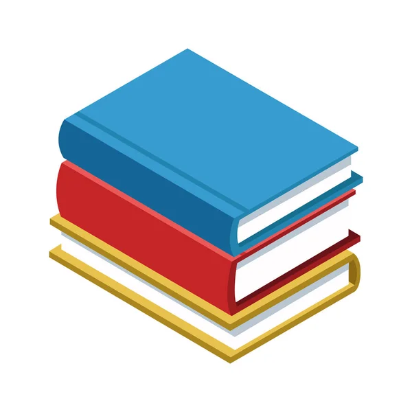 Stack of books icon, colorful and flat design — Stock Vector