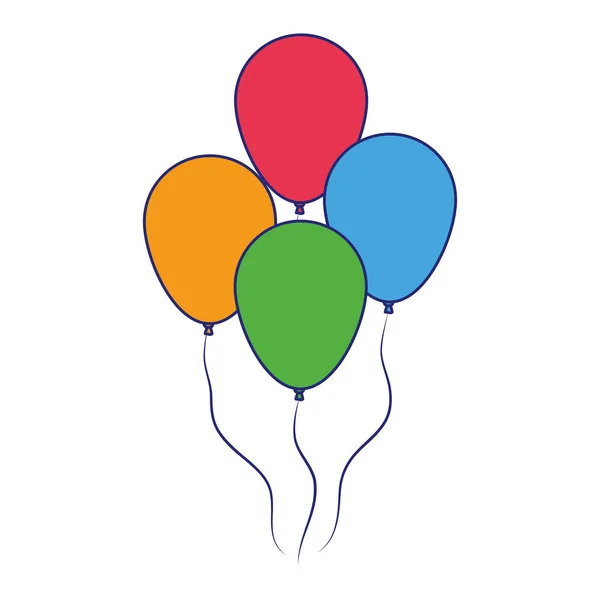 Ícone de balões de festa, design colorido —  Vetores de Stock