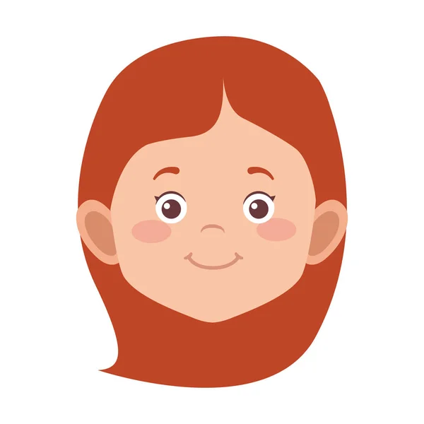 Икона лица счастливой девушки мультфильма — стоковый вектор