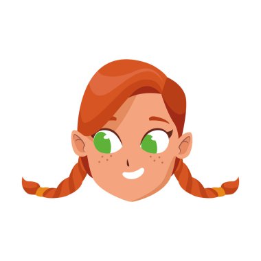 Düz dizaynlı, örgülü tatlı bir kız.