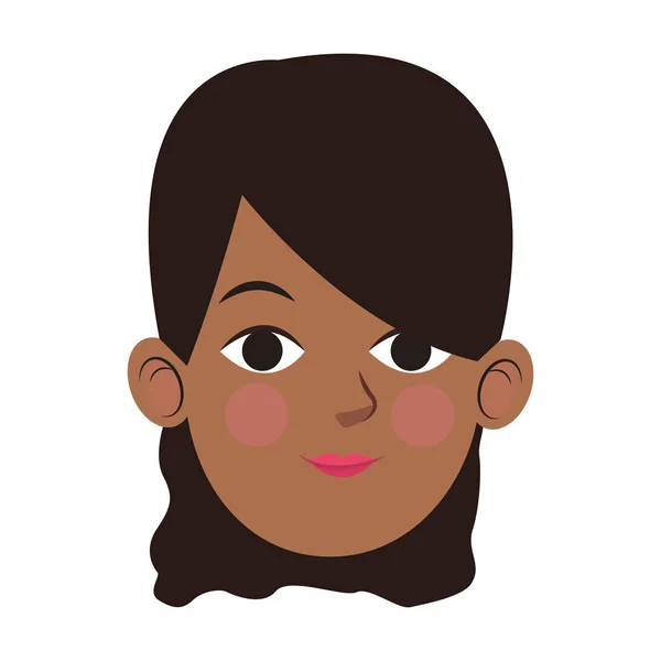 Cute woman face icon, flat design — 스톡 벡터