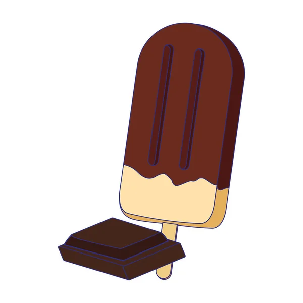 Čokoládová ikona lízátko, plochý design — Stockový vektor