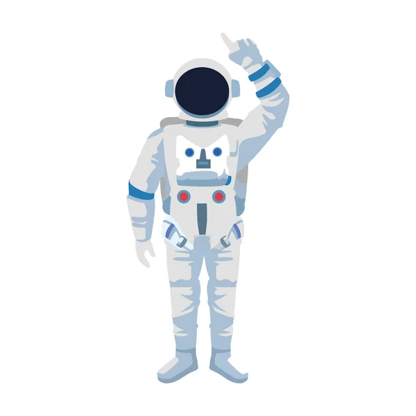 Cartoon astronaut staande pictogram, kleurrijk ontwerp — Stockvector