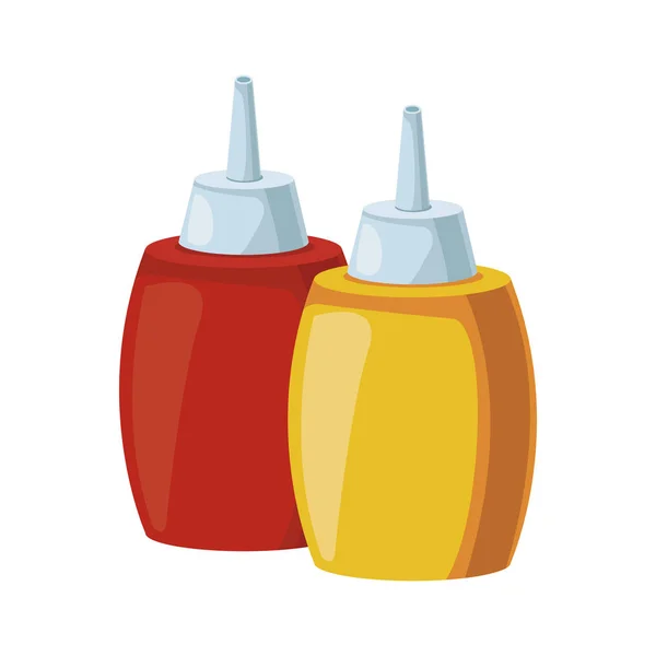 Saucen Flaschen Symbol, buntes Design — Stockvektor