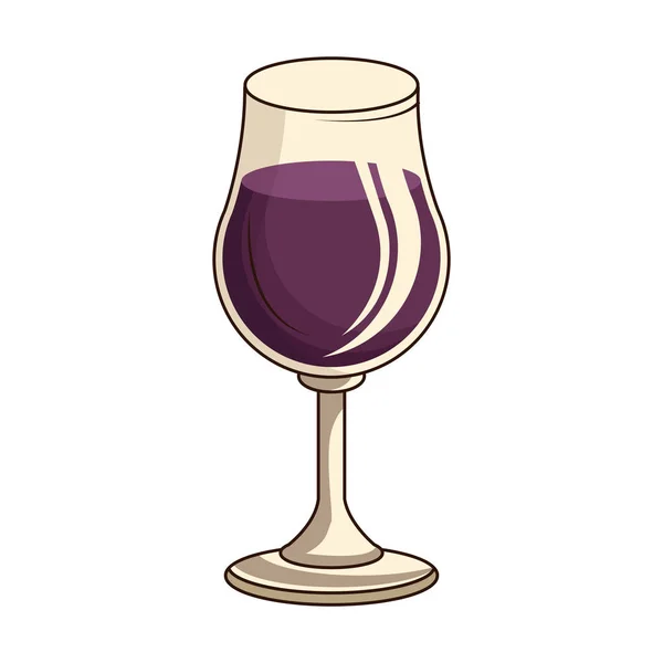 Icono de cristal de vino, diseño plano — Vector de stock