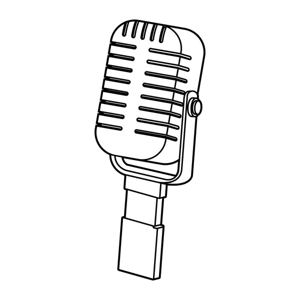 Retro microphone icon, flat design — Stock Vector