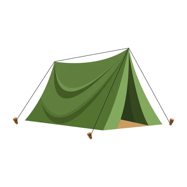 Camping tent icon, flat design — Stock Vector