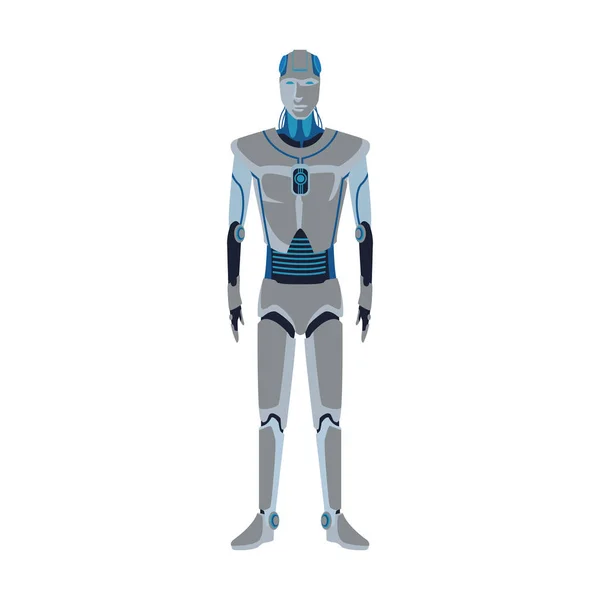 Robot standing icon, flat design — 스톡 벡터