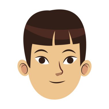 Doğulu erkek yüzü simgesi, renkli tasarım