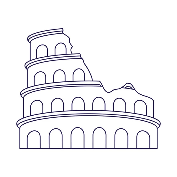 Римська ікона колізей, плоский дизайн. — стоковий вектор