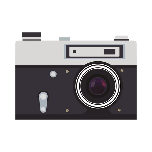 Φωτογραφικό εικονίδιο φωτογραφικής μηχανής, επίπεδη σχεδίαση — Διανυσματικό Αρχείο