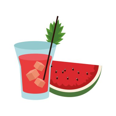 Karpuz kokteyli ikonu, düz dizayn