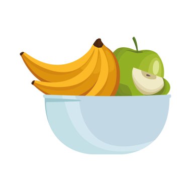 Muz ve elma ikonlu kase