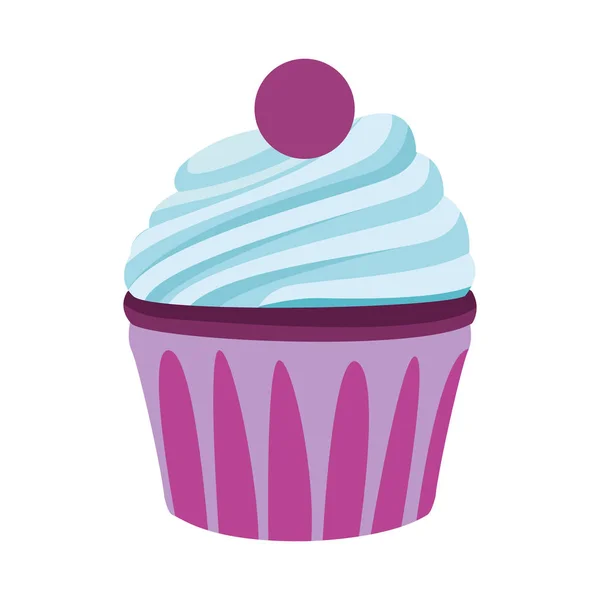 Ícone doce cupcake, design plano e colorido — Vetor de Stock
