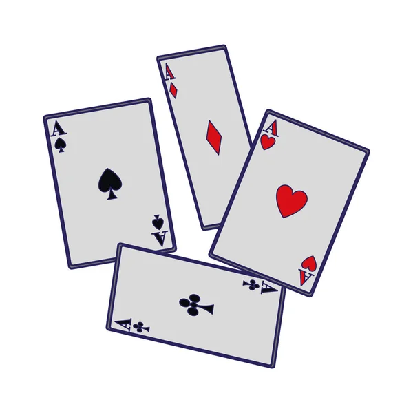 Aces of playing cards icon, flat design — 스톡 벡터