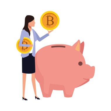 İş kadını avatar vektör tasarımı