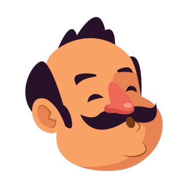 İzole adam kafası vektör tasarımı