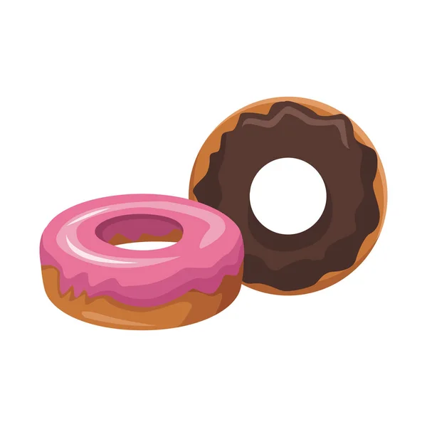 Dulce donuts icono, diseño colorido — Vector de stock