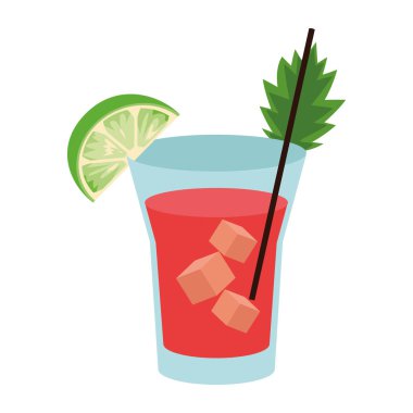 Kanlı Mary kokteyl ikonu, düz tasarım