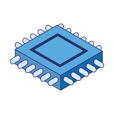 elektronik çip simgesi, düz tasarım