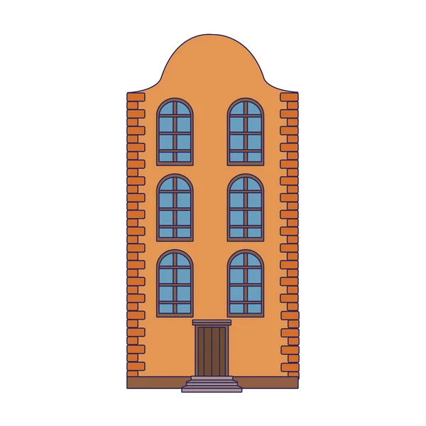 Oud gebouw icoon, plat ontwerp — Stockvector