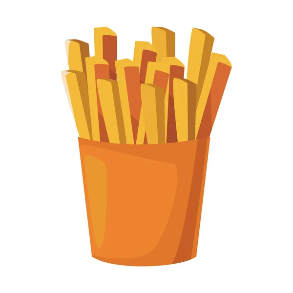 French fries box icon, colorful design — Stock Vector