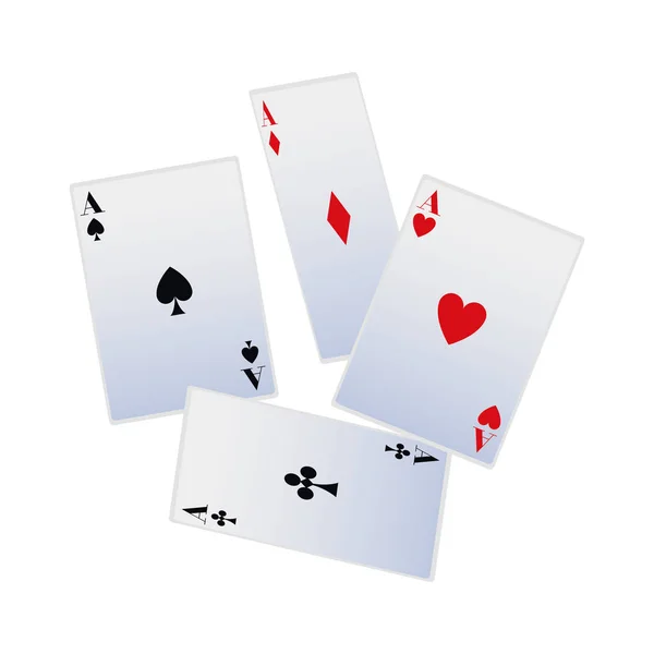 Aces of playing cards icon, flat design — Stock Vector