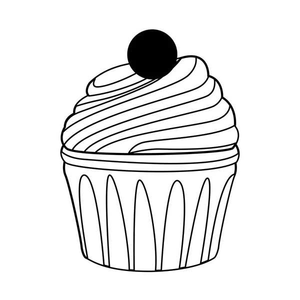 Sweet cupcake icon, flat design — Stock Vector