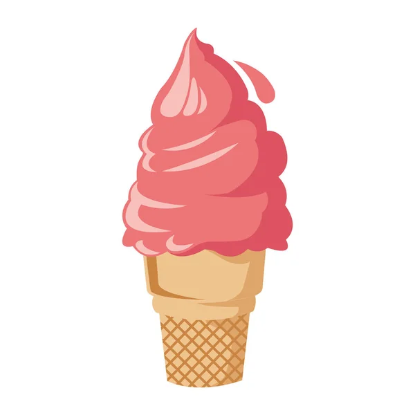 Lágy fagylalt ikon, színes design — Stock Vector