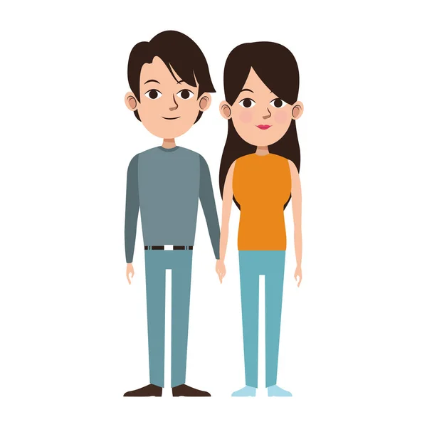 Ikona mladých párů, plochý design — Stockový vektor