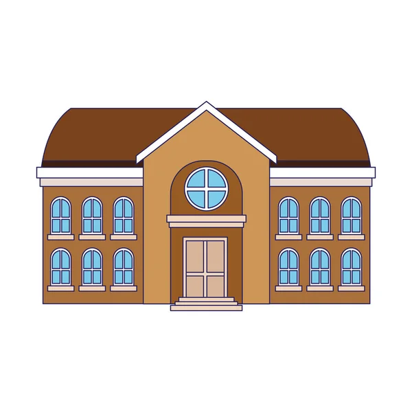 Ícone do edifício da escola, projeto liso —  Vetores de Stock