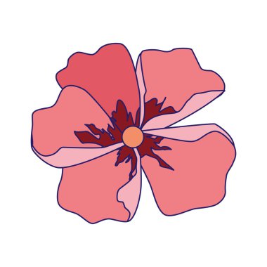 tropikal çiçek simgesi, renkli tasarım