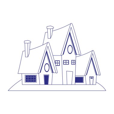 karikatür evleri simgesi, düz tasarım