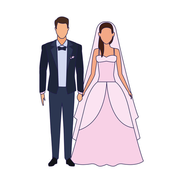 married couple icon, flat design
