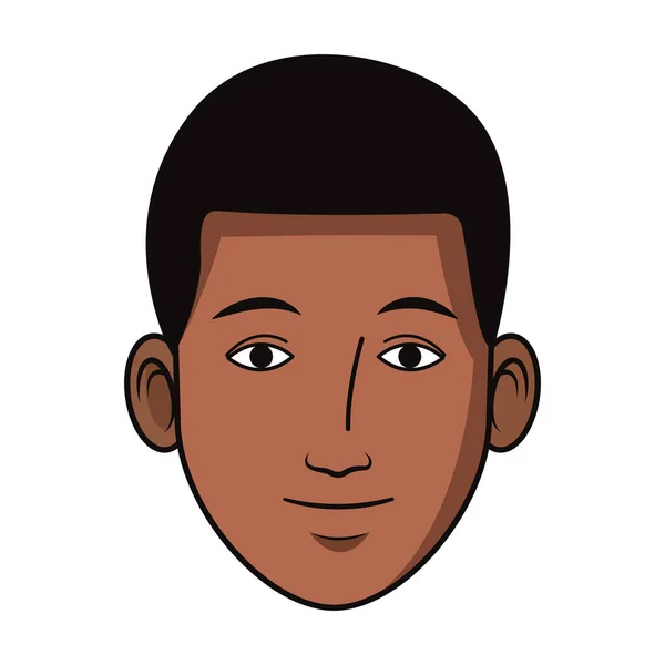Fumetto afro uomo volto icona, design colorato — Vettoriale Stock