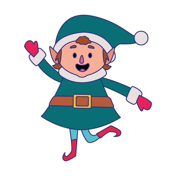 Cartoon frohe Weihnachten Elfe — Stockvektor