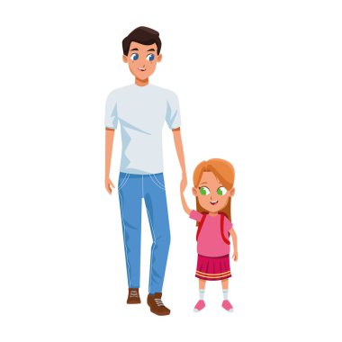 Küçük kız ikonlu adam