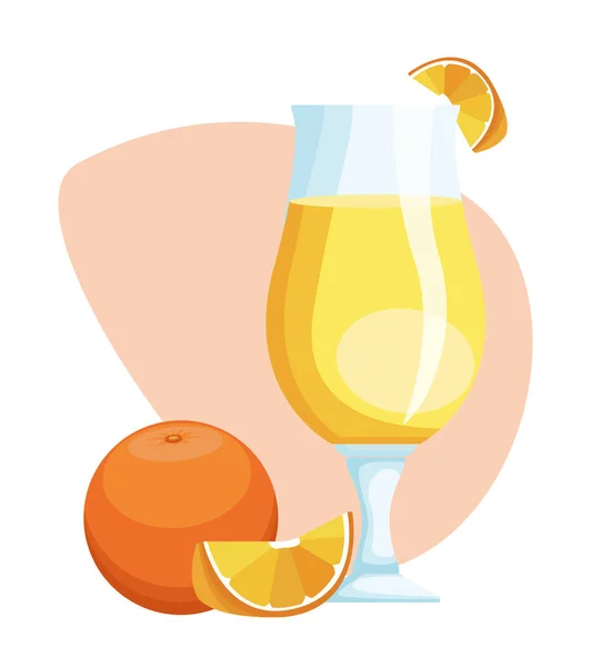 Апельсиновый сок и фрукты — стоковый вектор