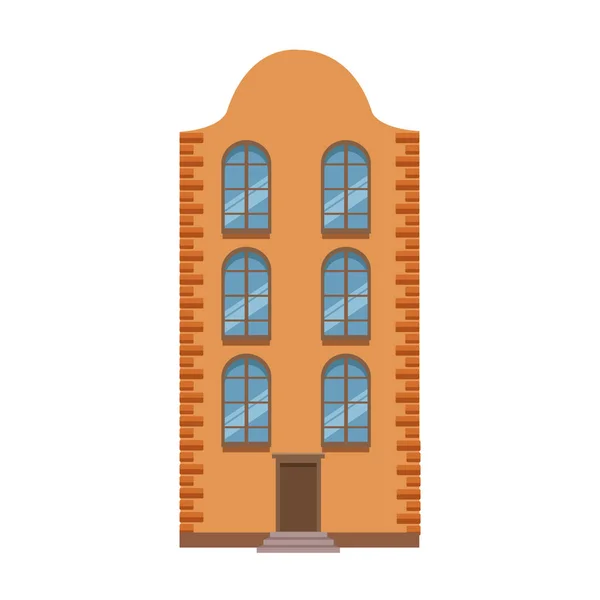 Icono del edificio antiguo, diseño plano — Vector de stock