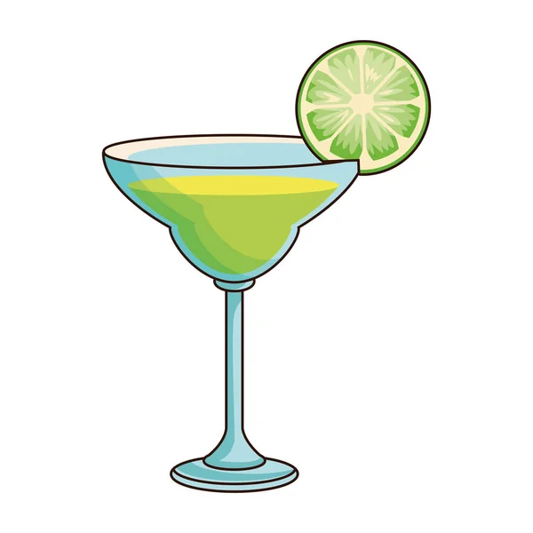 Yeşil martini kokteyli ikonu, düz tasarım. — Stok Vektör