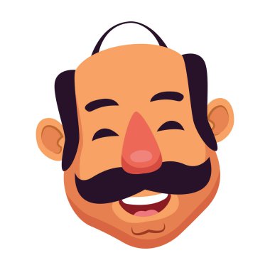 İzole adam kafası vektör tasarımı